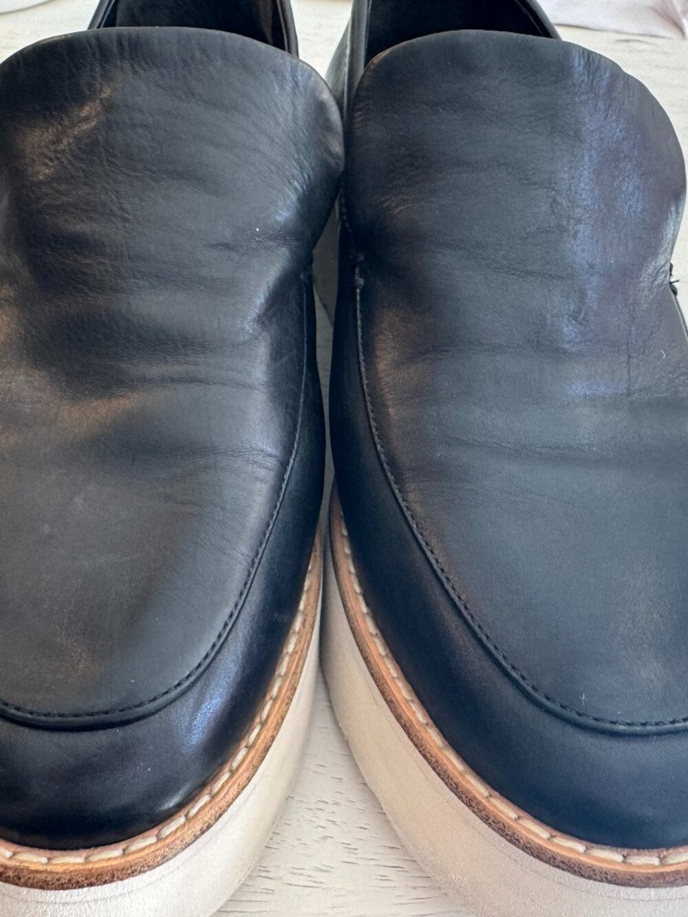 Vince Navy Slip-on's, Size 7, Wedge Heel